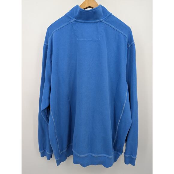 EUC 100% Cotton Tommy Bahama 1/4 Zip Blue Pullover Men's Size XXL - Picture 2 of 6